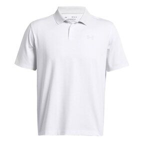 Men's Under Armour Performance 3.0 Stripe Golf Polo-SM/White Sty:1377376 NWT
